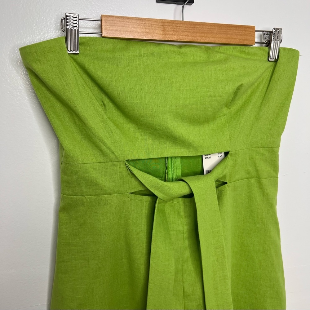 Urban Outfitters Lime Green Strapless Tie-Waist Romper - Picture 7 of 8